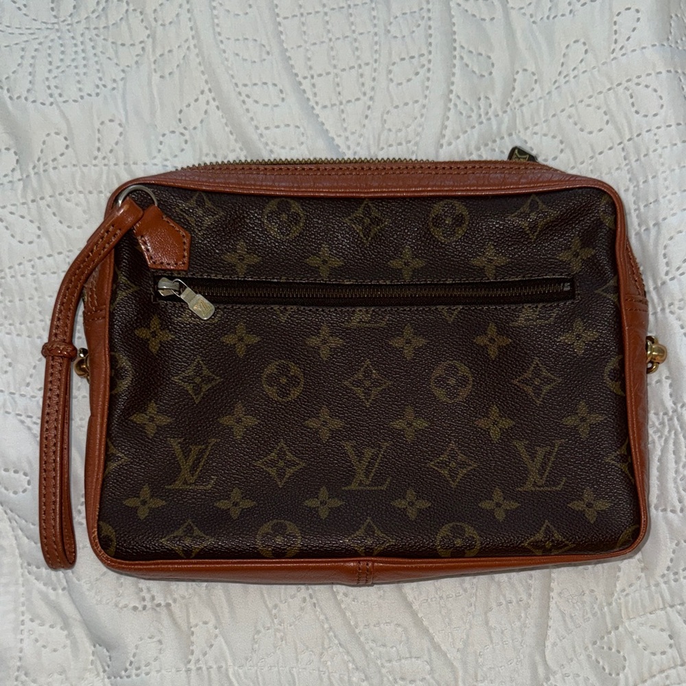 Authentic Louis Vuitton Brown and Tan Monogram Pouch
